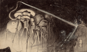 Marsjanie atakują Ziemię – ilustracja z „Wojny światów” Herberta George’a Wellsa.